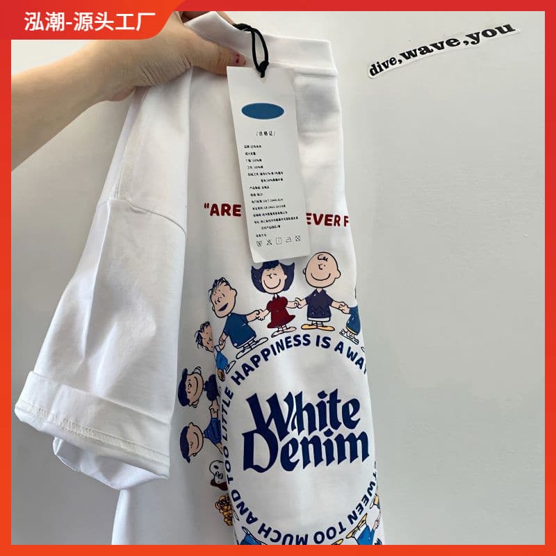 100 trendy brand Japanese style vintage short sleeve T-shirt men's and women's summer loose chic Hong Kong style half sleeve oversize top clothes