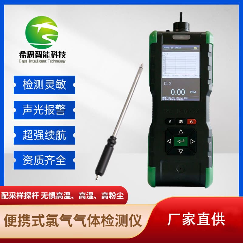 Portable Chlorine Gas Detector Handheld CL2 Gas Detector High-Precision Chlorine Monitoring Instrument