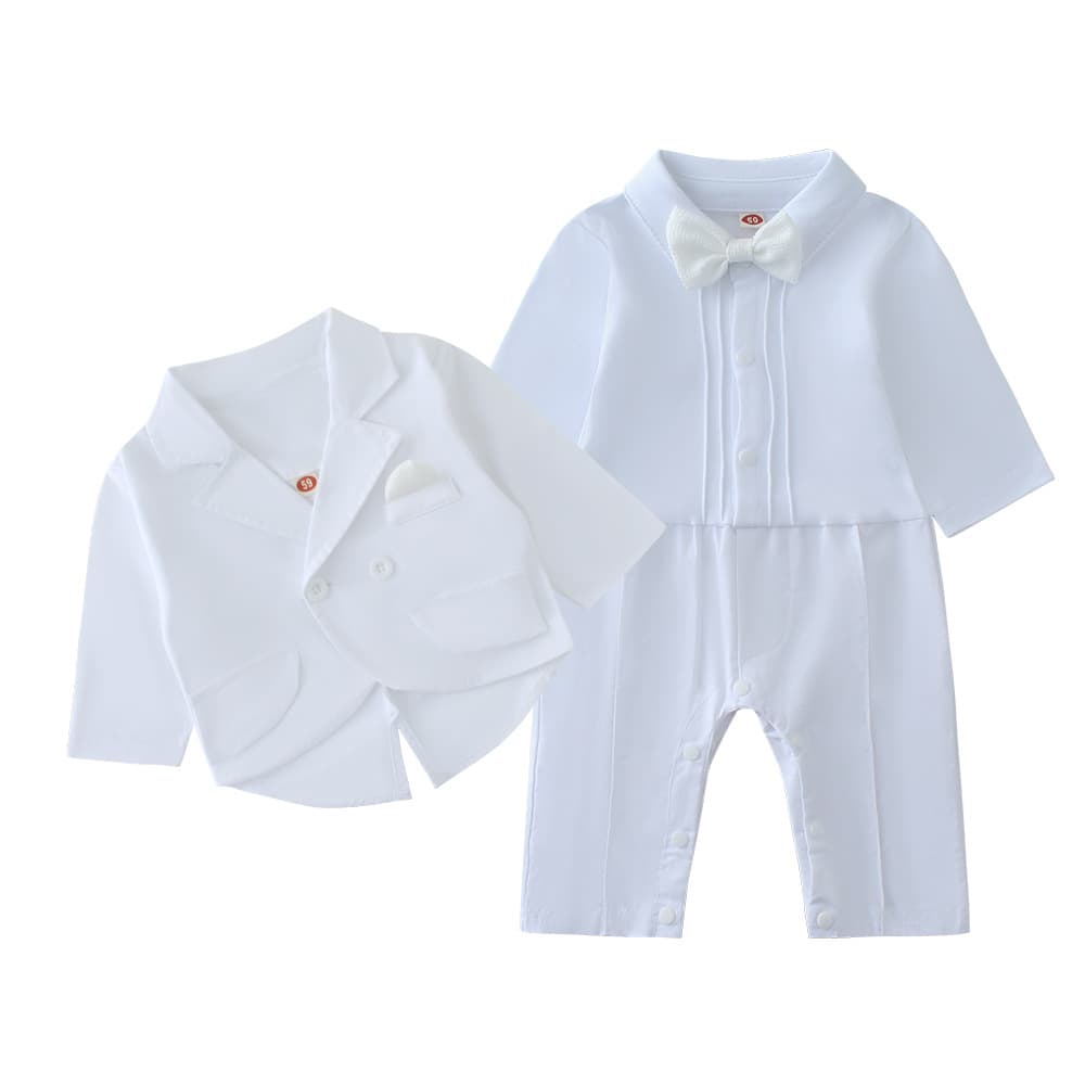 New Autumn Baby Boy Tuxedo Suit Set, Cross-Border European and American Boys' Suit with Bodysuit and Vest