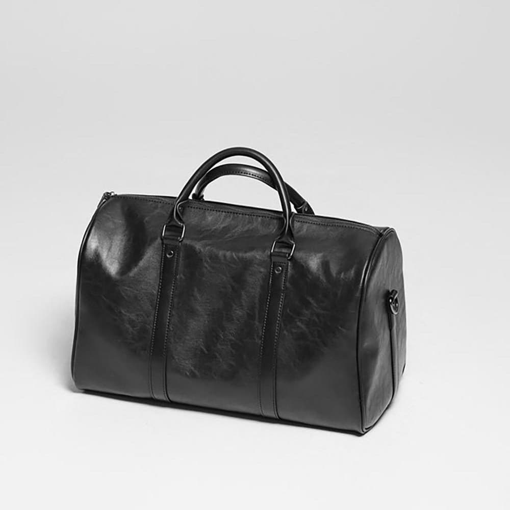 Men's PU Travel Bag Large Capacity Matte Leather Gym Bag Short Trip Business Travel Luggage Bag