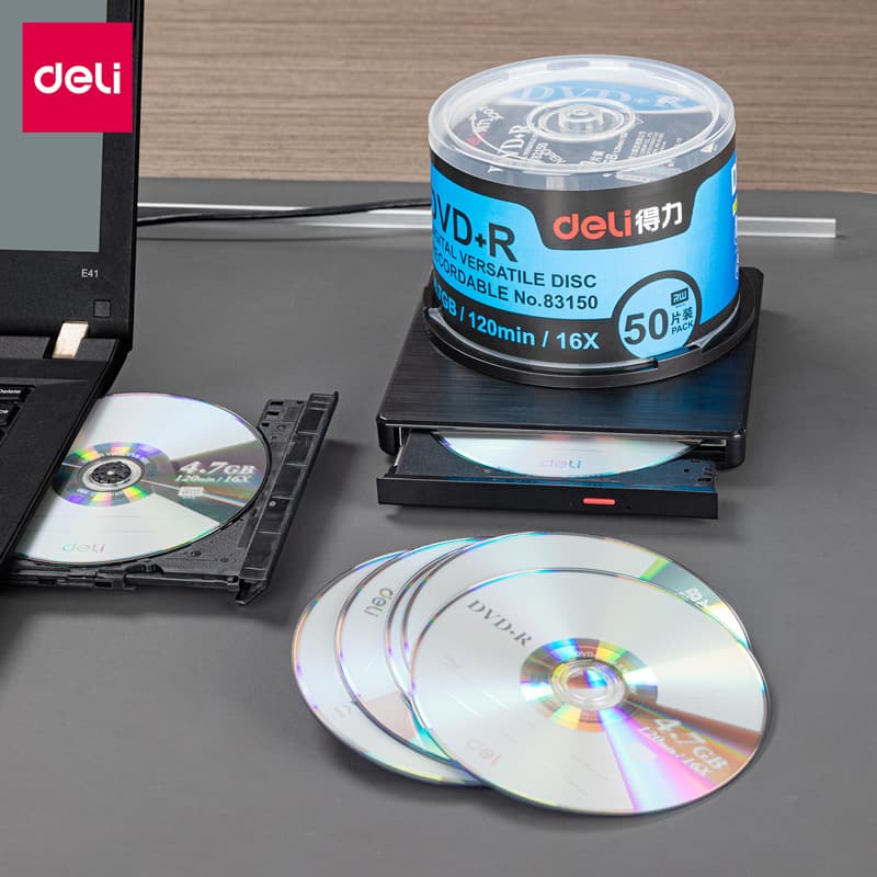 Deli 3725/3724/83150 burning disc CD/DVD+R disc 700MB/4.7GB storage 50 pieces