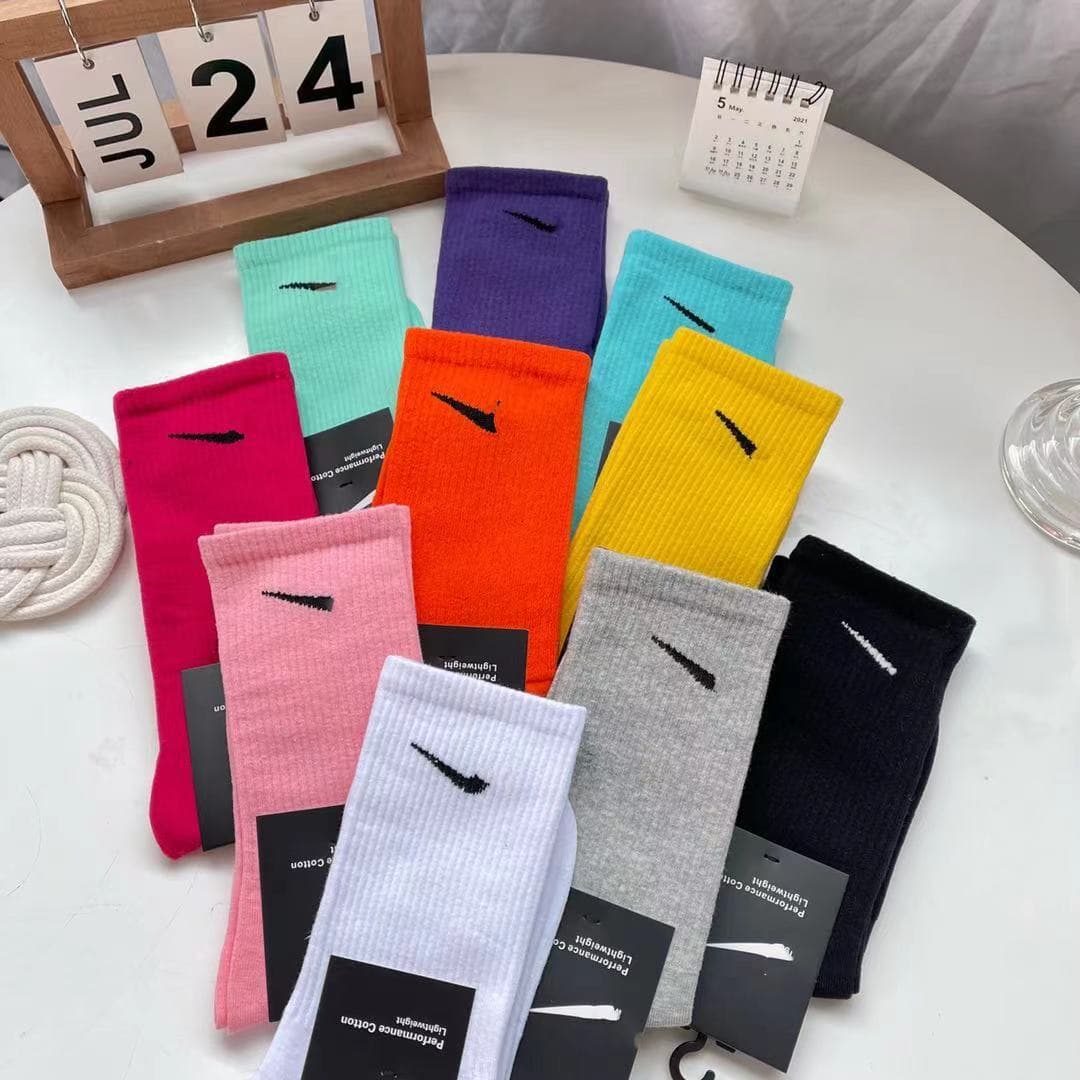 Checkmark Socks Hook Socks Candy Color Casual Versatile Wear-Out Hook Socks Long Tube Mid Tube Solid Color Cotton Socks Wholesale