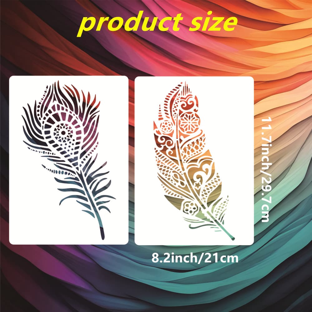 Cross-Border Amazon Mandala Pattern Feather Painting Template Set Foreign Trade Creative DIY Hollow Template Wholesale