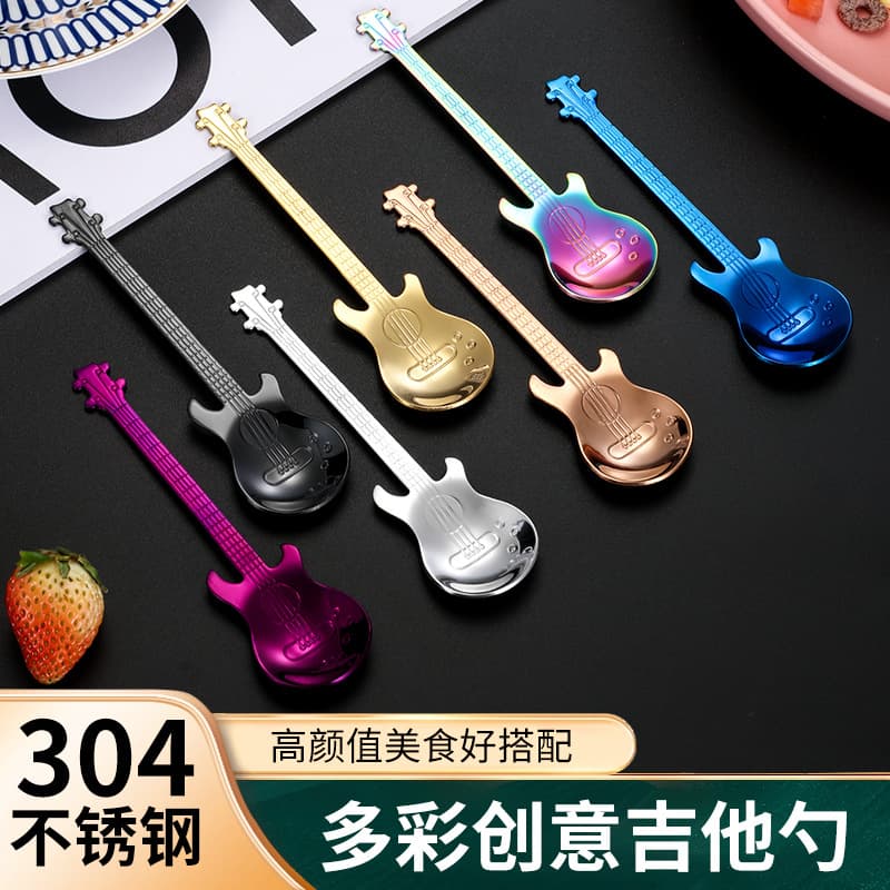 Amazon 304 Stainless Steel Spoon Guitar Spoon Coffee Stirring Spoon Bar Spoon Music Bar Spoon Mug Spoon Home Supplies