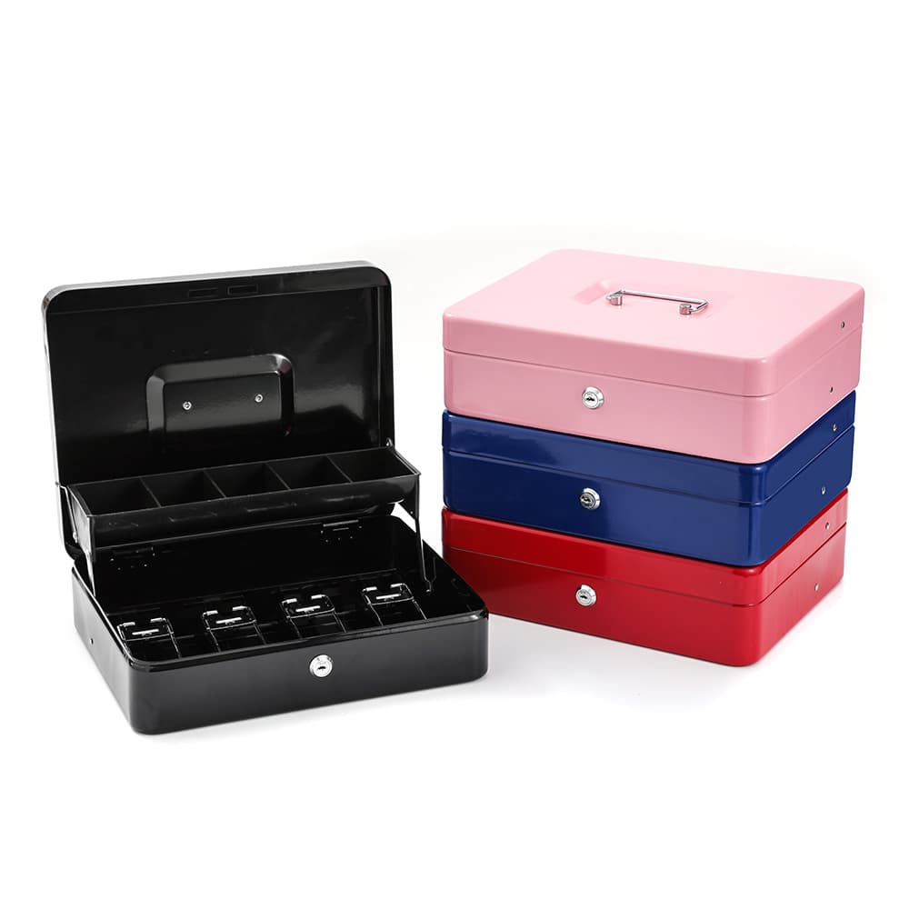 Key-style metal cash register holder/ticket box, portable cash register, convenience store storage box, screen-printable.
