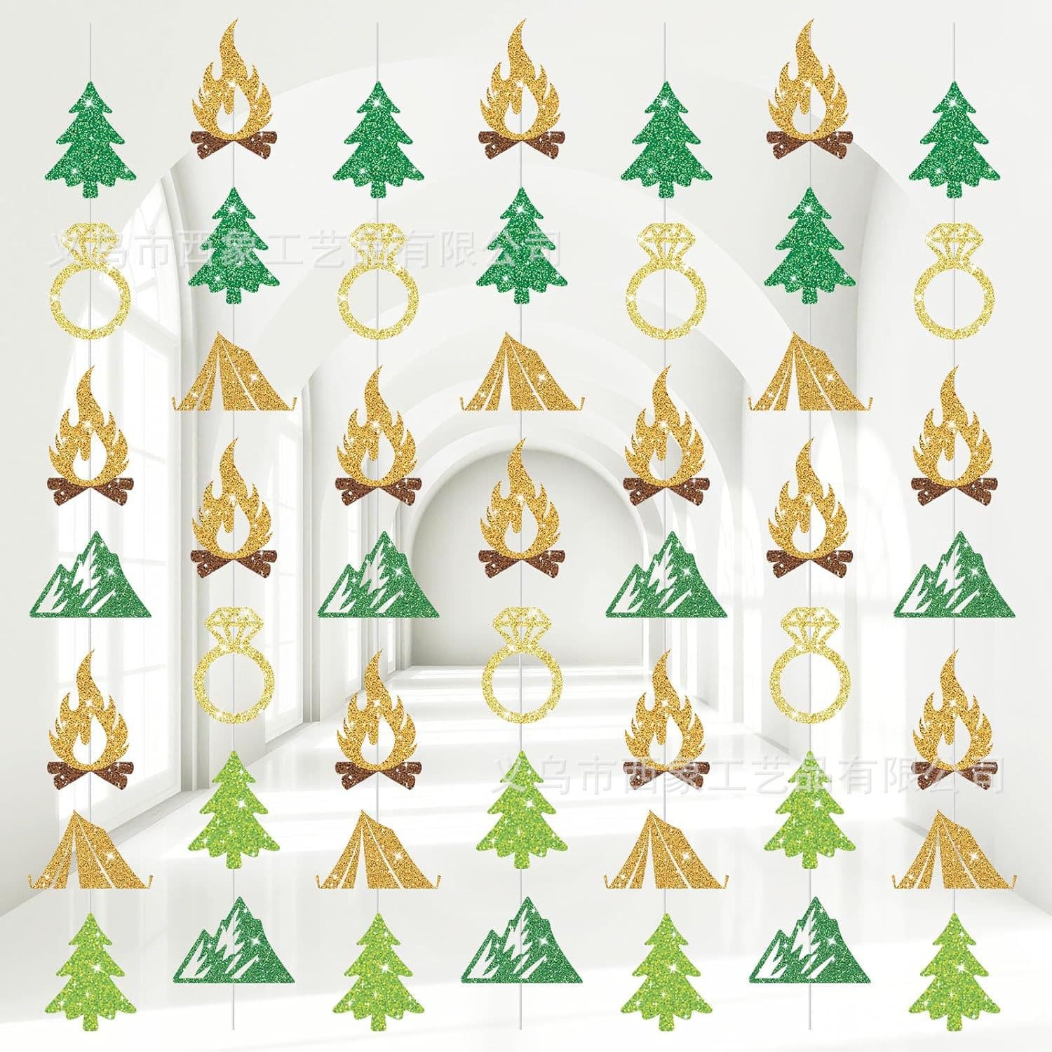 Camping Bachelor Party Decorations Camping Garland Banner Bachelor Party Camping Cutout Hanging String