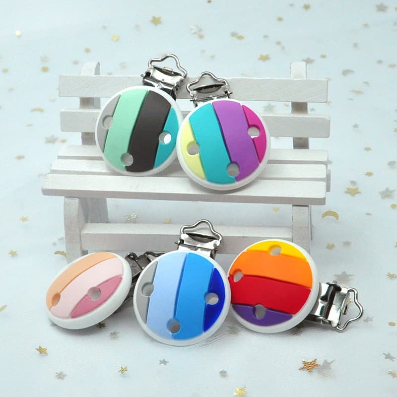 New Food-Grade Baby Silicone Teether Rainbow Clip, Baby Products Silicone Teether Chewing Toy