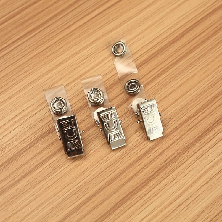 Metal clips for card holders, name tag clips, employee clips, badge clips, work permit clips, large metal clips with English lettering.