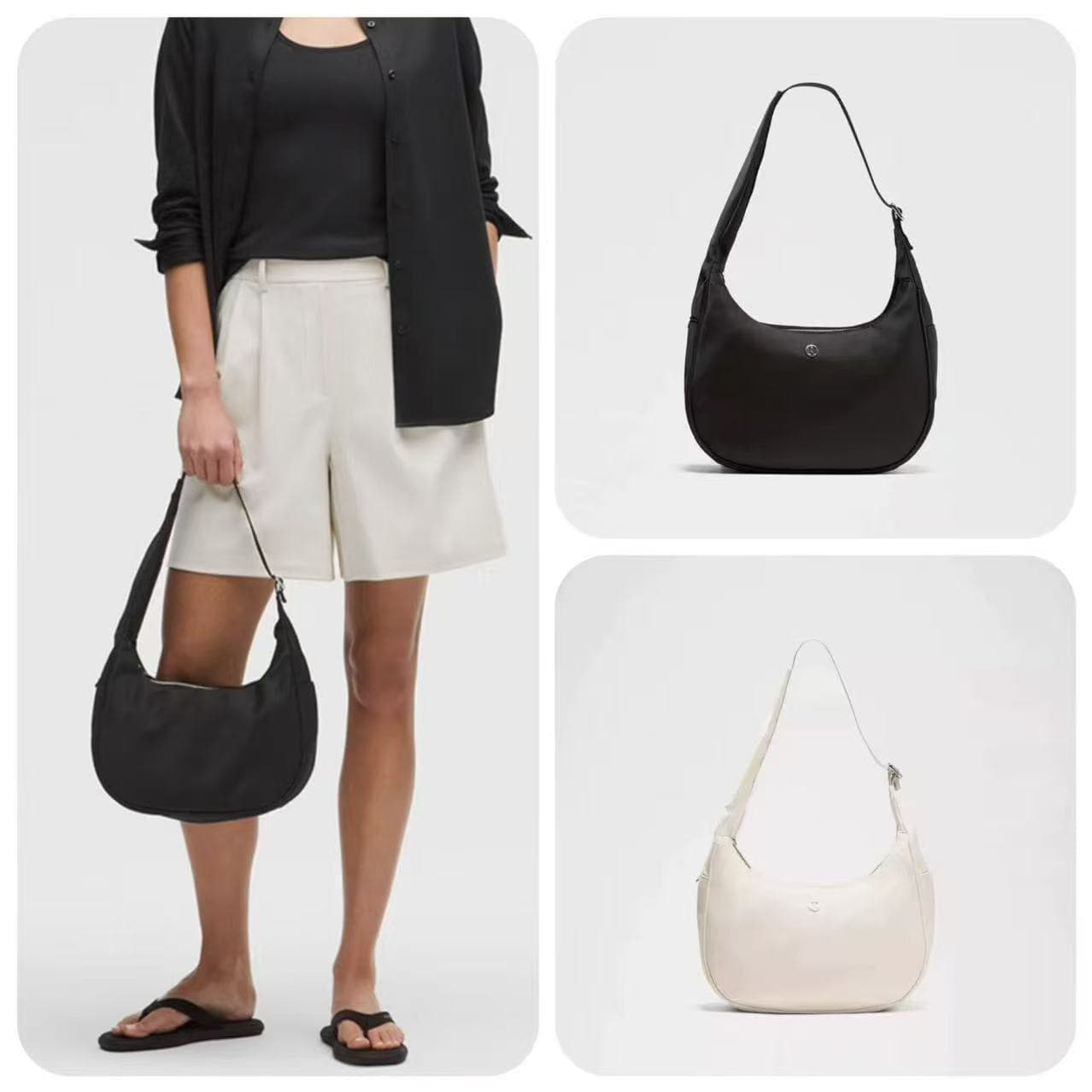 Cross-Border Trend Lululemon Mini Shoulder Bag 4L Sling Bag Underarm Bag Crescent Bag Nylon Material