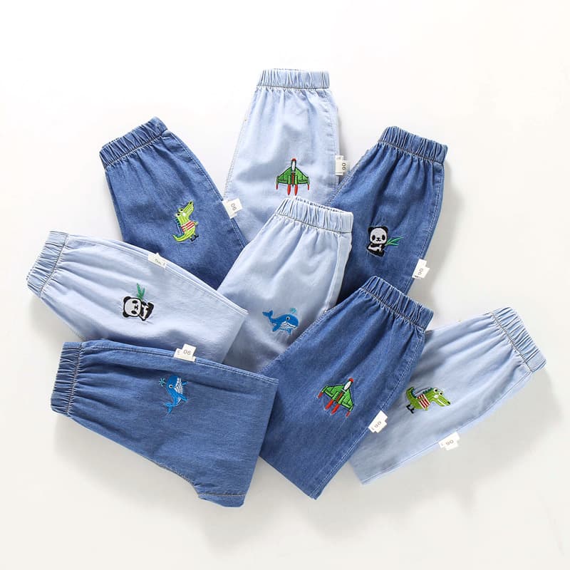 Summer 2026 Children's Jeans, Versatile Kids Denim Pants for Boys and Girls, Baby Tencel Cotton Mosquito-Repellent Pants, Trendy