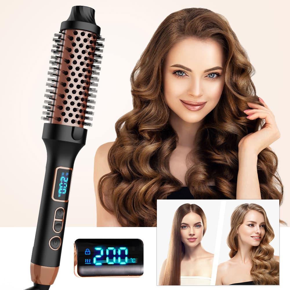 Amazon Electric Curling Comb with Negative Ion Function, 2-in-1 Comb and Curling Iron, 38mm Adjustable Temperature Ceramic
