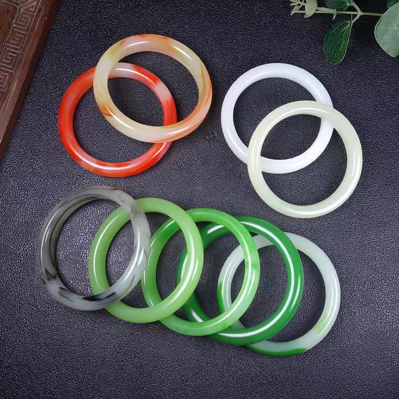Factory Wholesale Glass High Imitation Jade Bracelets, Synthetic Material Imitation Agate Pendants, Jade Gifts