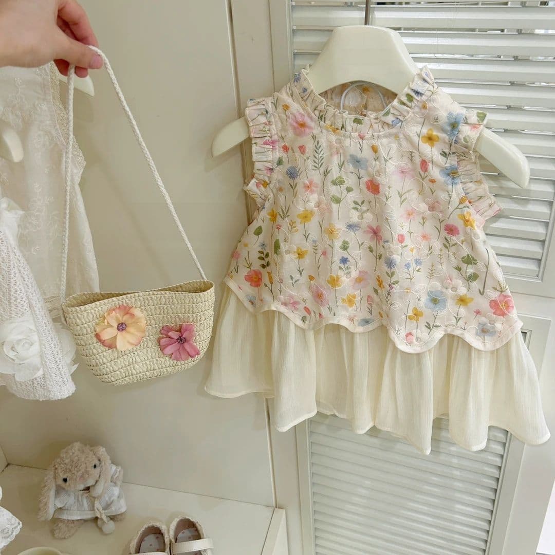 Sweet little girls dress summer thin children's dress one-year-old baby girl dress little girl princess dress good-looking dress