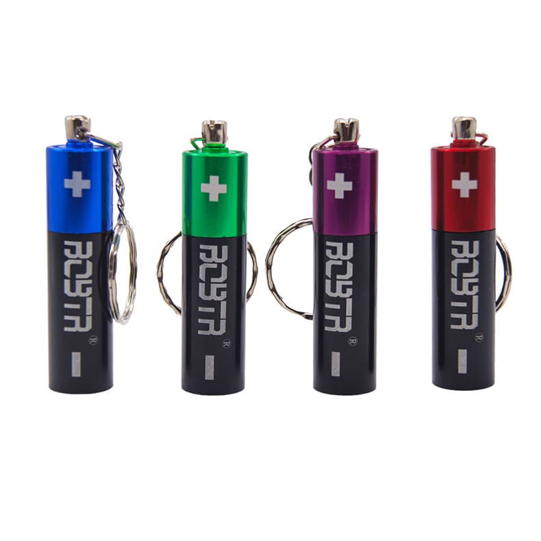 Factory Stock Portable Mini Creative Keychain Metal Aluminum Alloy Battery Pipe Smoking Pipe Tobacco Pipe