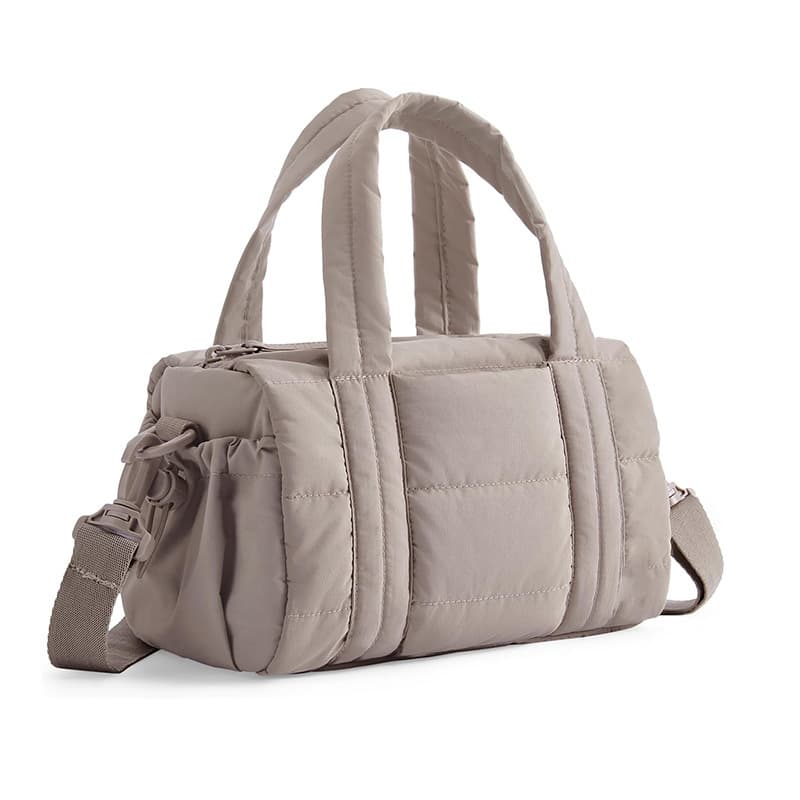 Ready Stock Women's Puffy Quilted Shoulder Bag Mini Gym Bag Detachable Strap Small Duffel Bag Crossbody Bag