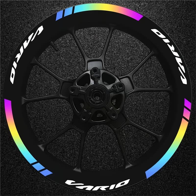 Waterproof Reflective Sticker for VARIO Motorcycle 14-Inch Wheel Hub, Personalized Creative Color Warning Decal