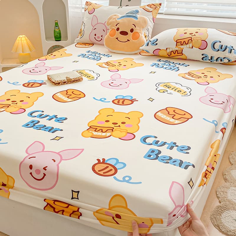 Wholesale New Class A Cotton Cartoon Fitted Sheet Single Piece Cotton Children's Bed Cover Mattress Protector Sheet Set