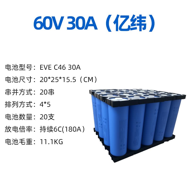 Electric Tricycle Battery 12V 24V 36V 48V 60V 72V Lithium Iron Phosphate Power Cell