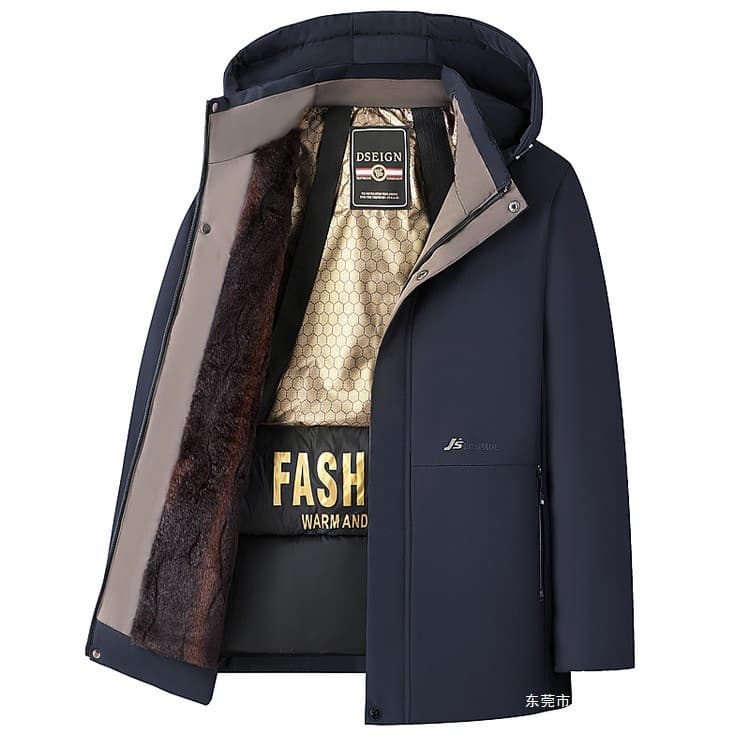 Black Gold Bestseller Cotton Jacket Men's Fashion Fleece-Lined Warm Winter Coat Casual Trendy Outerwear Jianwen 2368