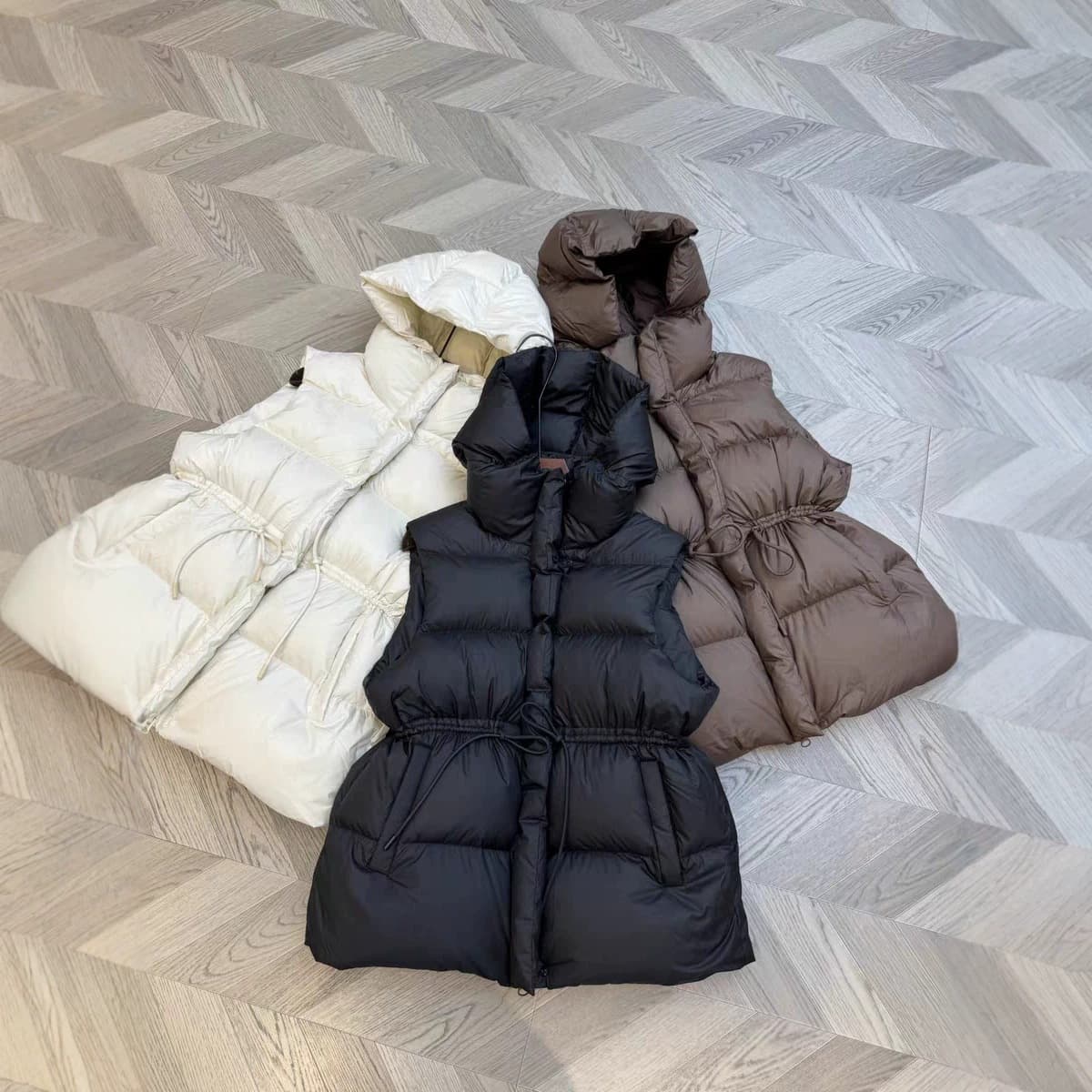2026 Export Down Cotton Vest Women Waist-Tightening Plus Size Petite Hooded Sleeveless Vest Cotton Back Vest Cardigan Outerwear