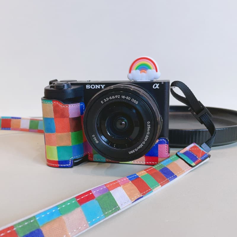 Rainbow grid leather case R50V base half set xt30 digital camera bag zfc removable battery XM5 ZVE10m2