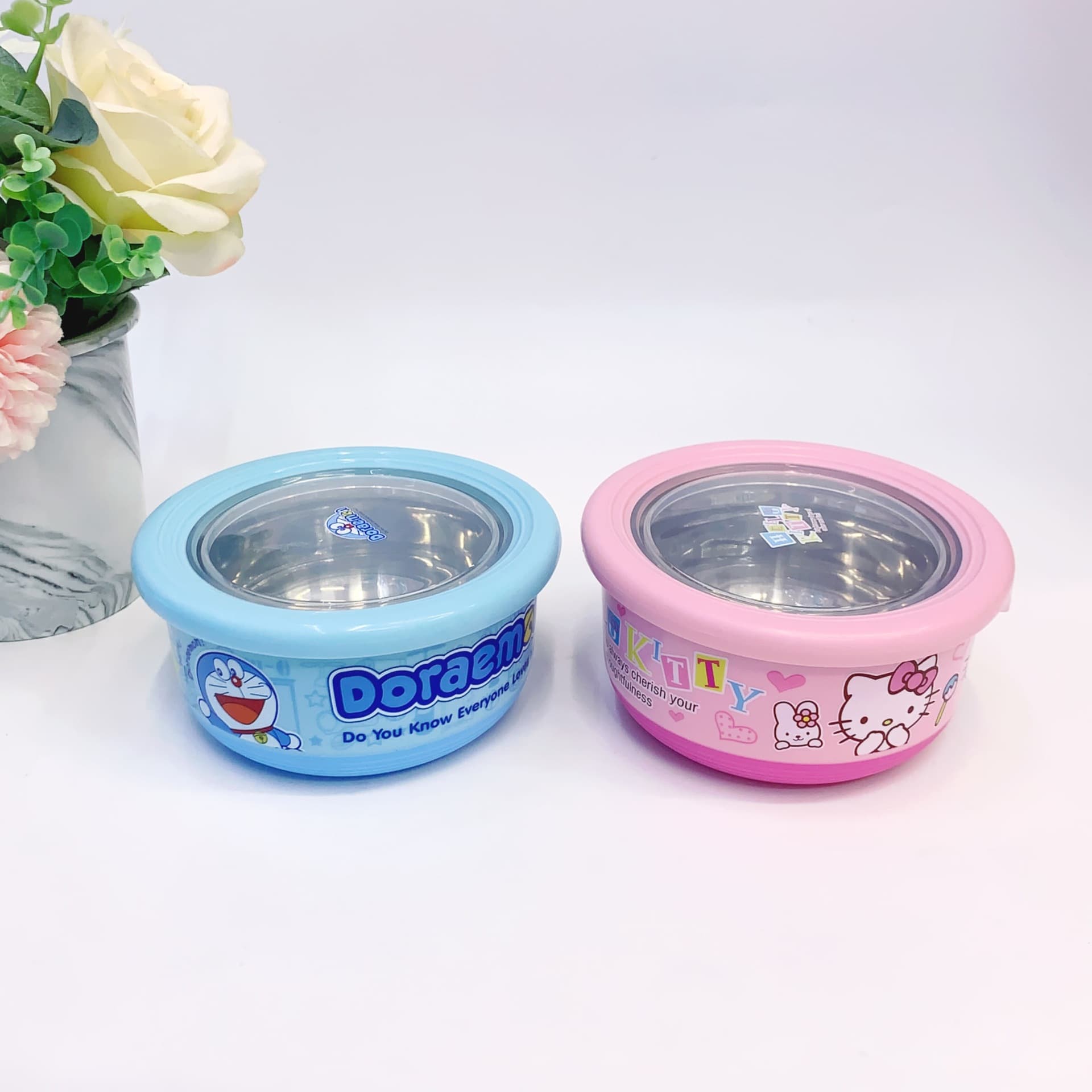 420ML Small Stainless Steel Food Storage Container Round Silicone Non-Slip Bottom Fruit Box Refrigerator Fresh-Keeping Lunch Box