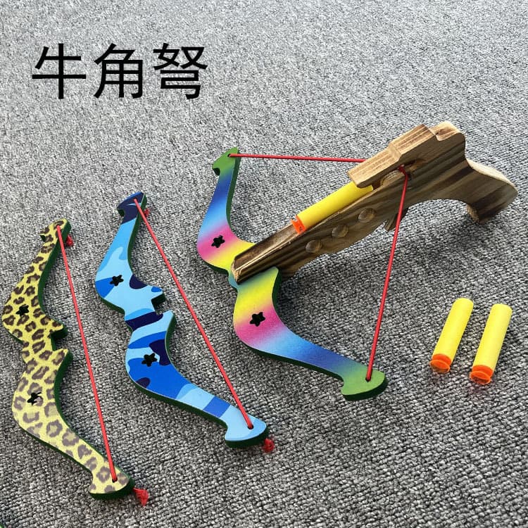 Toy crossbow children's toy bow and arrow shooting bamboo wooden horn crossbow crossbow suction cup soft bullet gun boy can launch