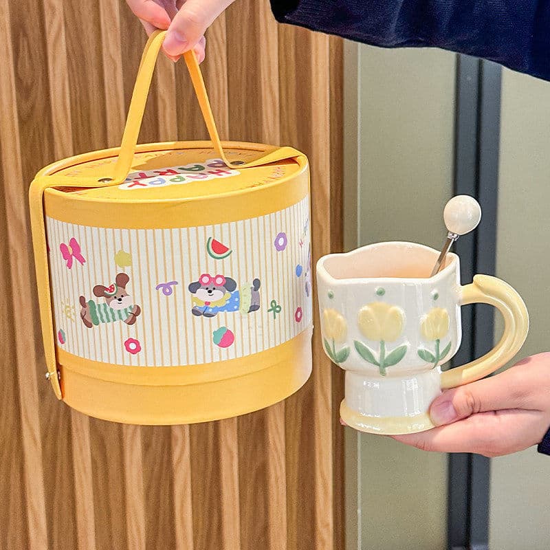Graduation gift for school, cute cartoon Doraemon ceramic mug, meaningful gift for boys and girls