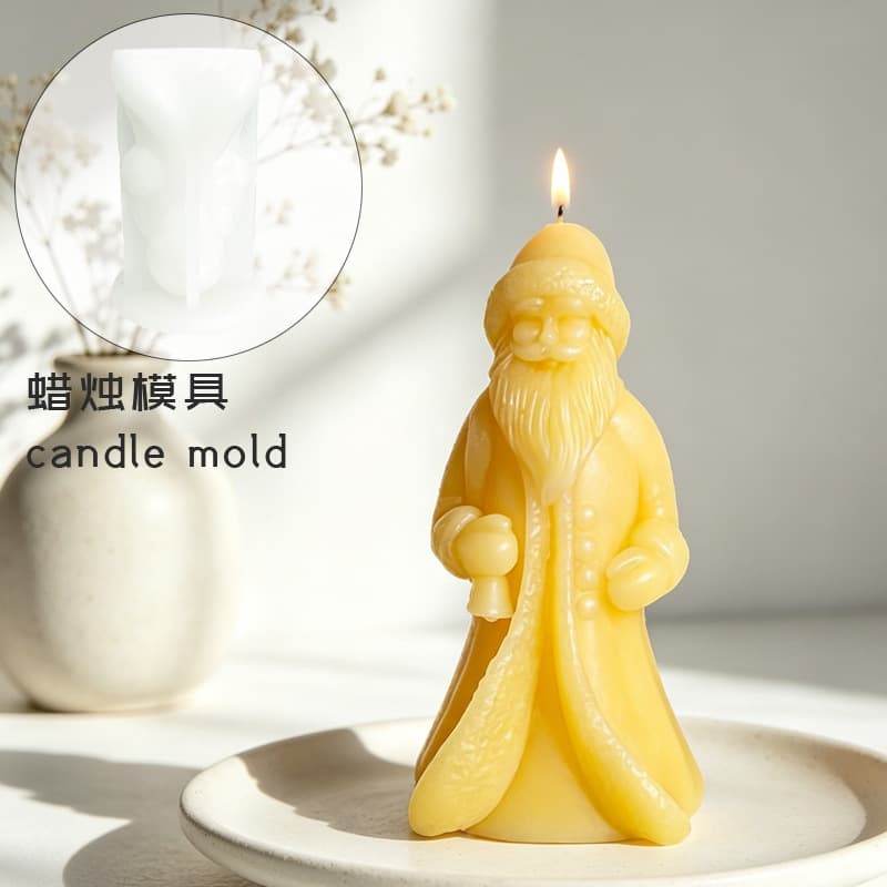 New Ins-style 3D Backpack Santa Claus Scented Candle Silicone Mold DIY Christmas Gift Home Decoration