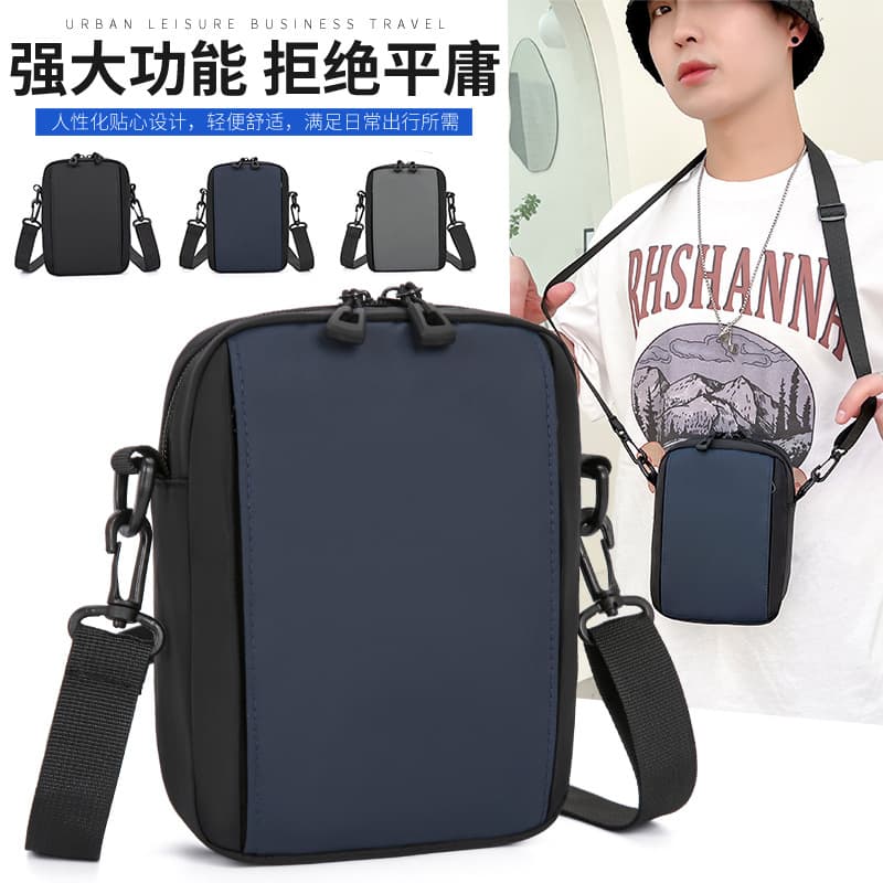 Cross-border Wholesale Single Shoulder Bag, Men's Casual Simple Coin Purse, 2023 New Fashion Business Commuter Crossbody Phone Bag