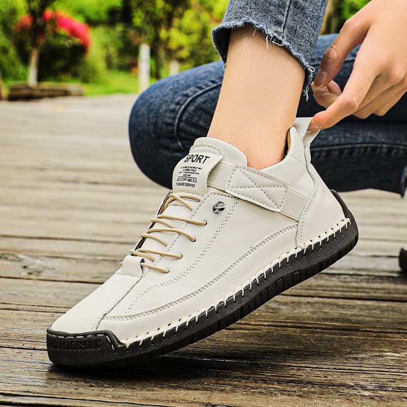 Couple Style Cross-Border Amazon Bestseller Hand-Stitched Women's Shoes Rubber Soft Sole Autumn Winter Flat Sole Casual Shoes