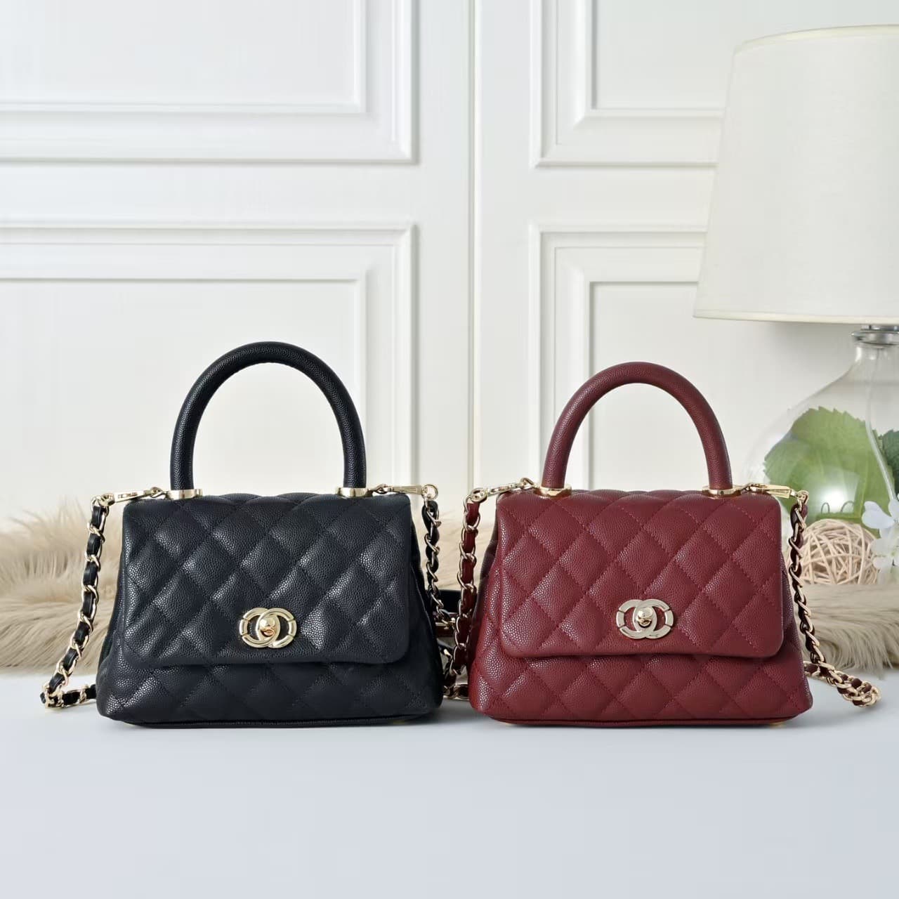 New Small Fragrance Style Diamond Quilted Chain Caviar Leather Bag Handbag Shoulder Crossbody Fashion Women's Bag Dropshipping