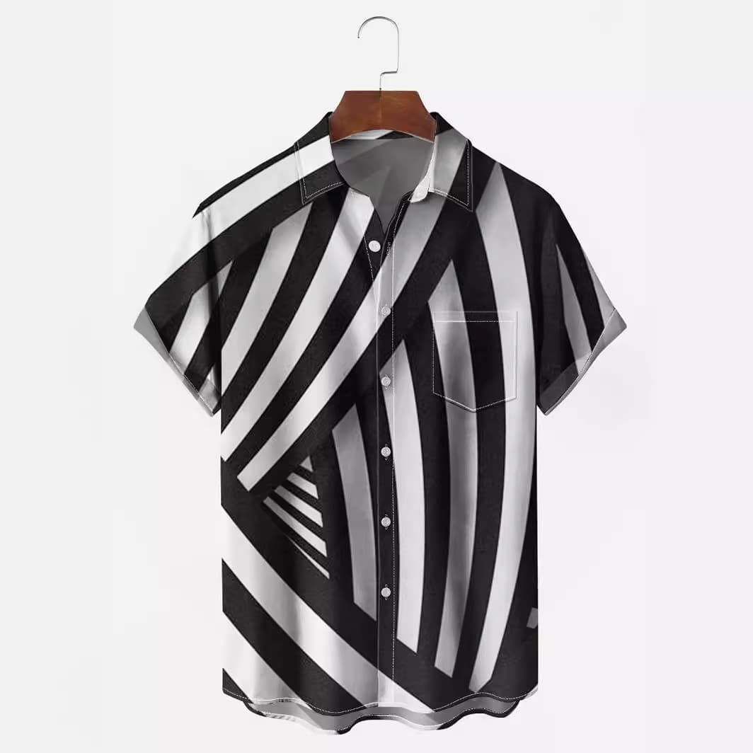 2024 Cross-Border Hot Selling Hawaiian Print Shirt, European Size Beachwear, Foreign Trade Exclusive, Men's Plus Size Shirt