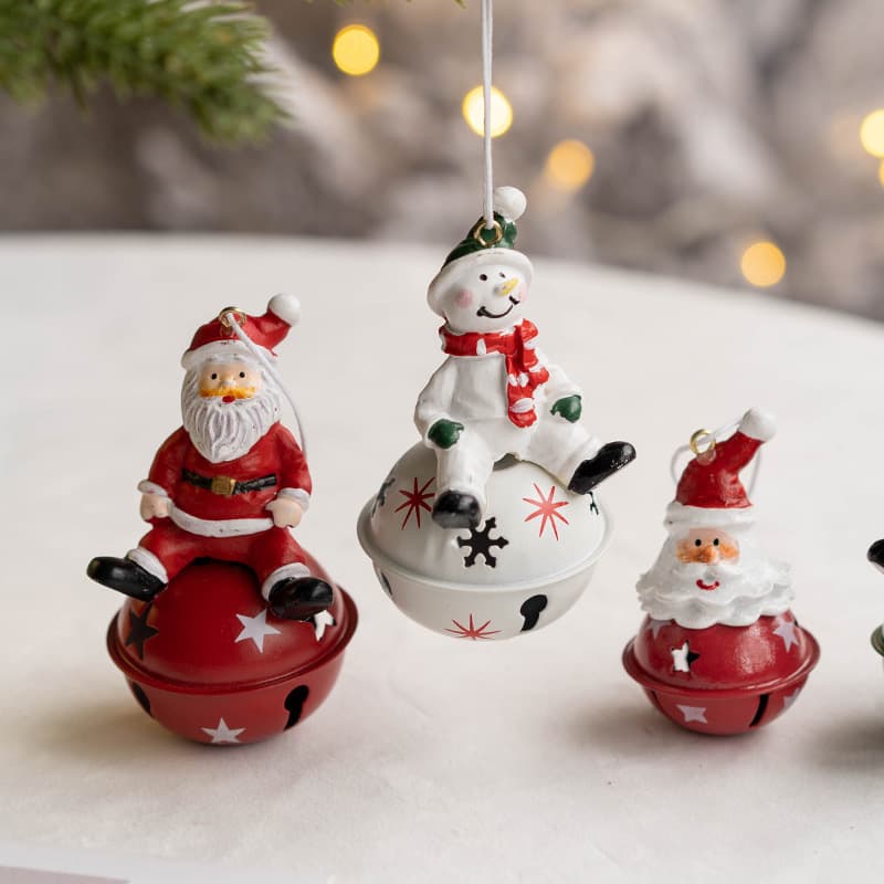 New cross-border wrought iron Christmas bell ornaments for old men, snowmen, reindeer, and Christmas trees.