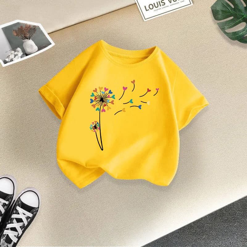 2026 New Style Boys and Girls Short Sleeve Round Neck T-Shirt Cotton Fashionable Cartoon Print Top Half Sleeve Children's Clothing Trend