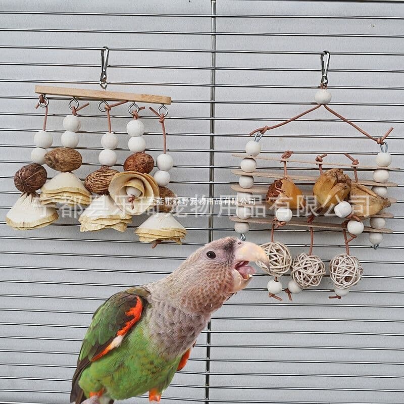Parrot gnawing toys, fruit teething supplies, bird cage play accessories, bird toys manufacturer direct sales across borders