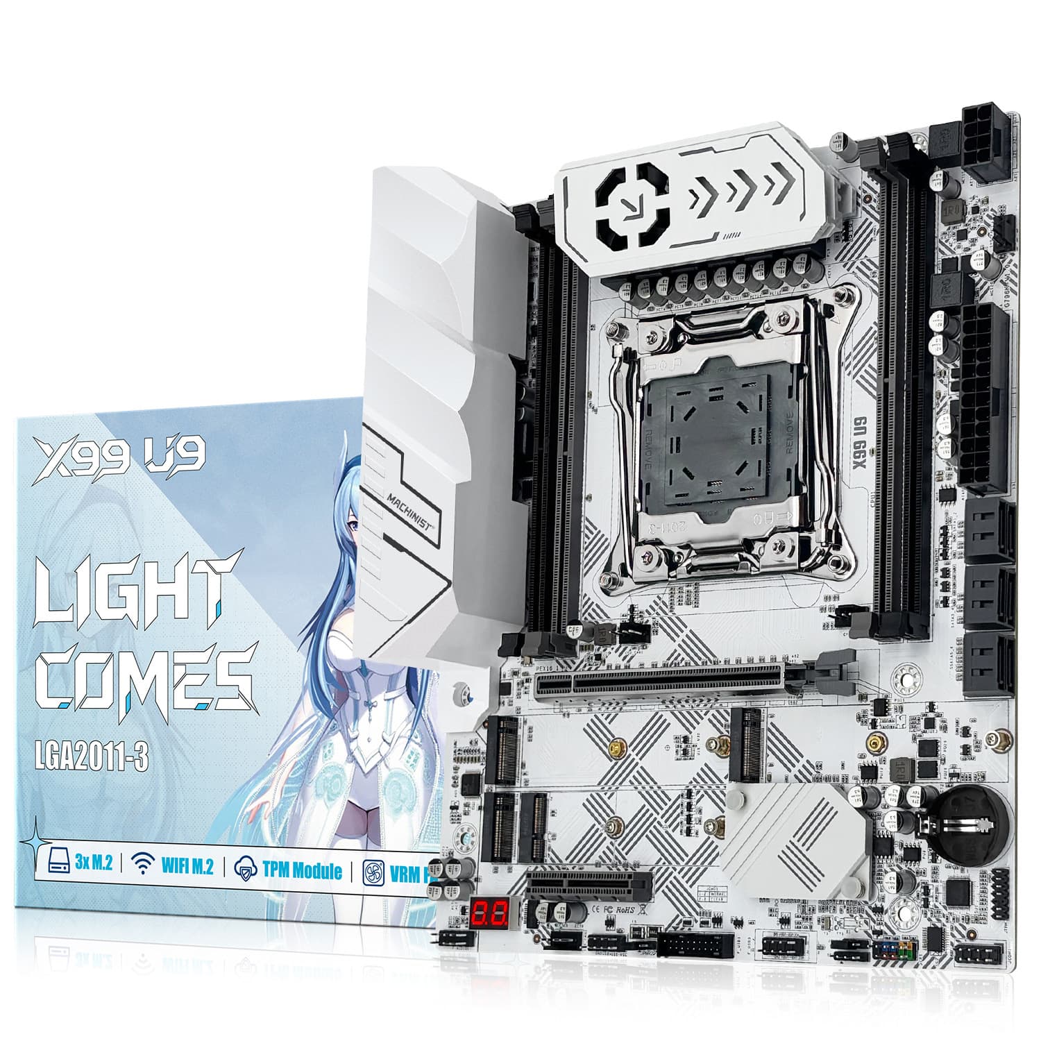 Machinist X99 U9 Motherboard C612 TPM2.0 Quad-Channel DDR4