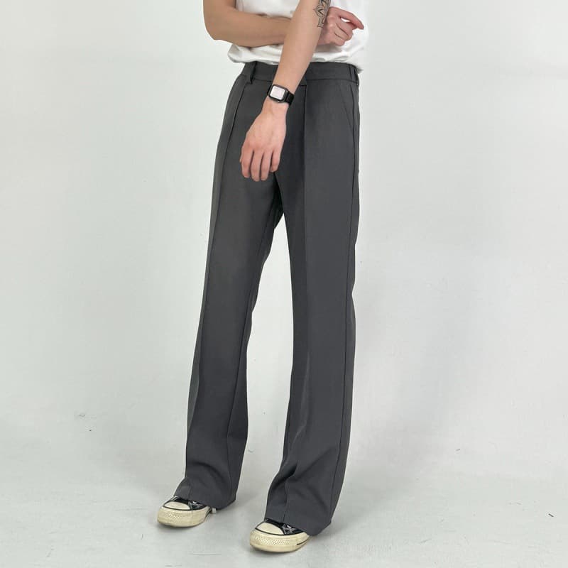 Textured TR Fabric Trousers Cleanfit Straight Leg Dropped Hem Casual Pants for Men Vibe Style Comfort