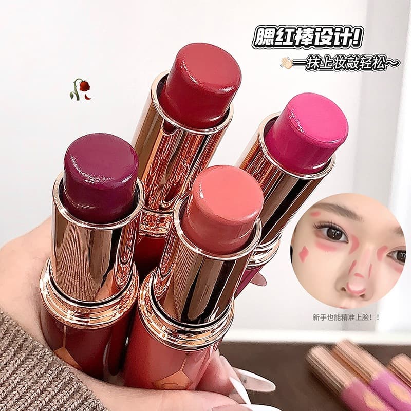 Super New Gege Bear Shimmering Vitality Blush Stick Natural Girl Contour Brightening Nude Makeup Low Saturation Pure
