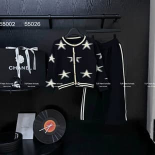 Girls Sweater Set Five-Pointed Star Chanel Style Two-Piece Set Sizes 110-160 2026 Fall Collection Huzhou Childrenswear Cross-Border