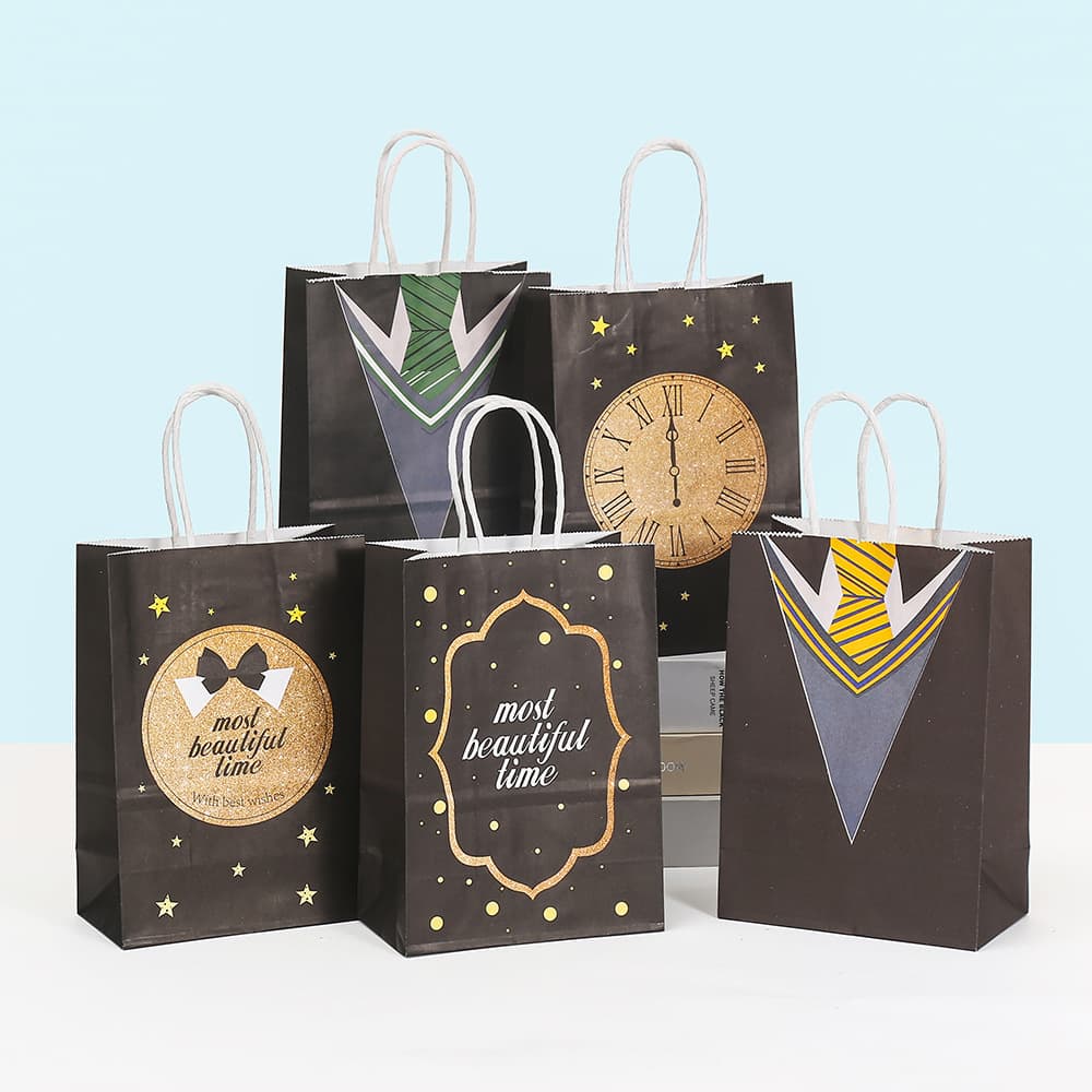 Event Special Offer Bow Tie Father's Day Handbag Kraft Paper Bag Handheld Storage Bag Party Favor Gift Bag Packaging