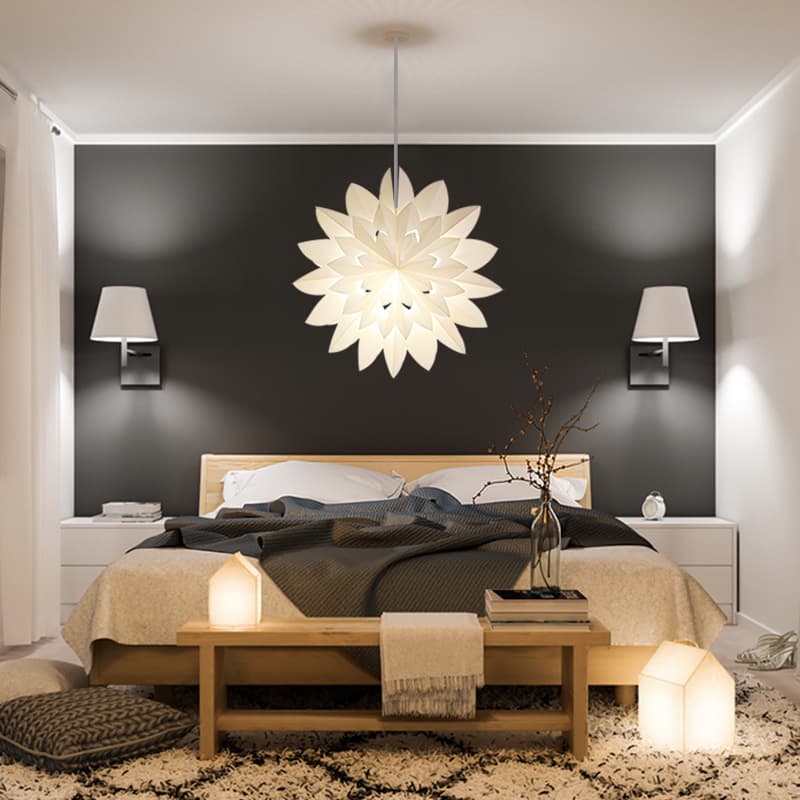 Nordic Modern Minimalist Star-shaped Pendant Lights with Petal Shades, Creative Decorative Hanging Soft Ambient Lighting for Bedrooms and Living Rooms