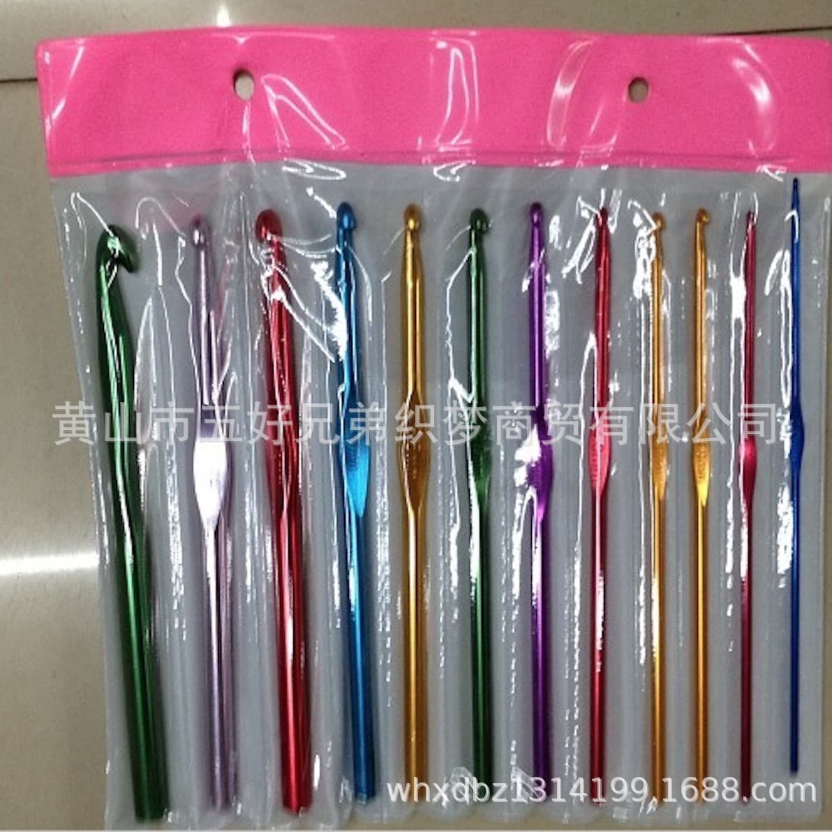 Export to Russia Knitting Tools Sweater Needles Colorful Anodized Aluminum Crochet Hooks Rainbow Crochet Hooks 12 Pieces Set