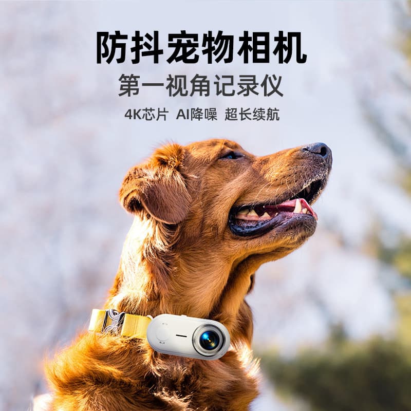 New cross-border high-definition true 4K pet recorder, anti-shake and waterproof wearable cat first-person view pet camera