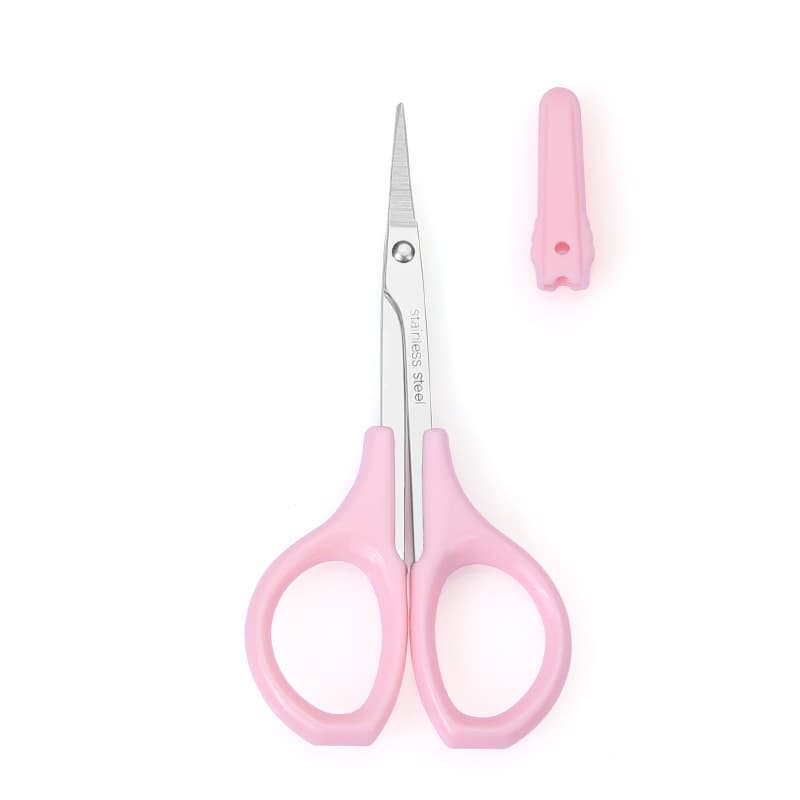 Tattoo Small Scissors for Makeup Artists, False Eyelash Women Eyebrow Trimming Curved Head Double Rhombus Eye Tape Curved Head Scissors