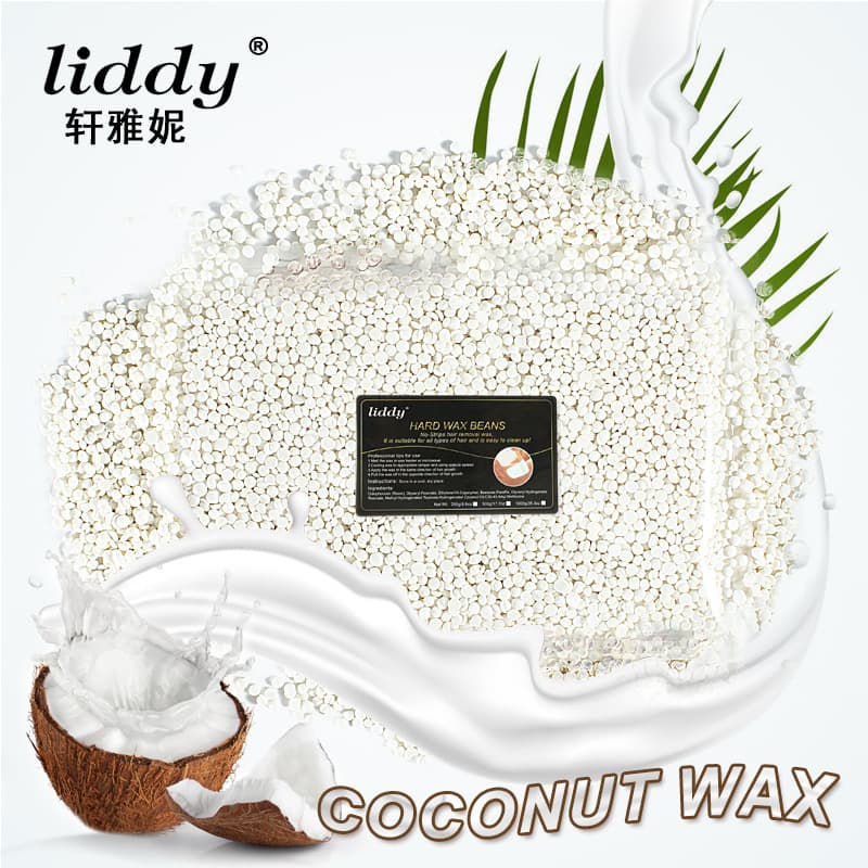 liddy rosin-free coconut 1kg hair removal wax beans transparent low melting point sticky strong paper-free coconut wax