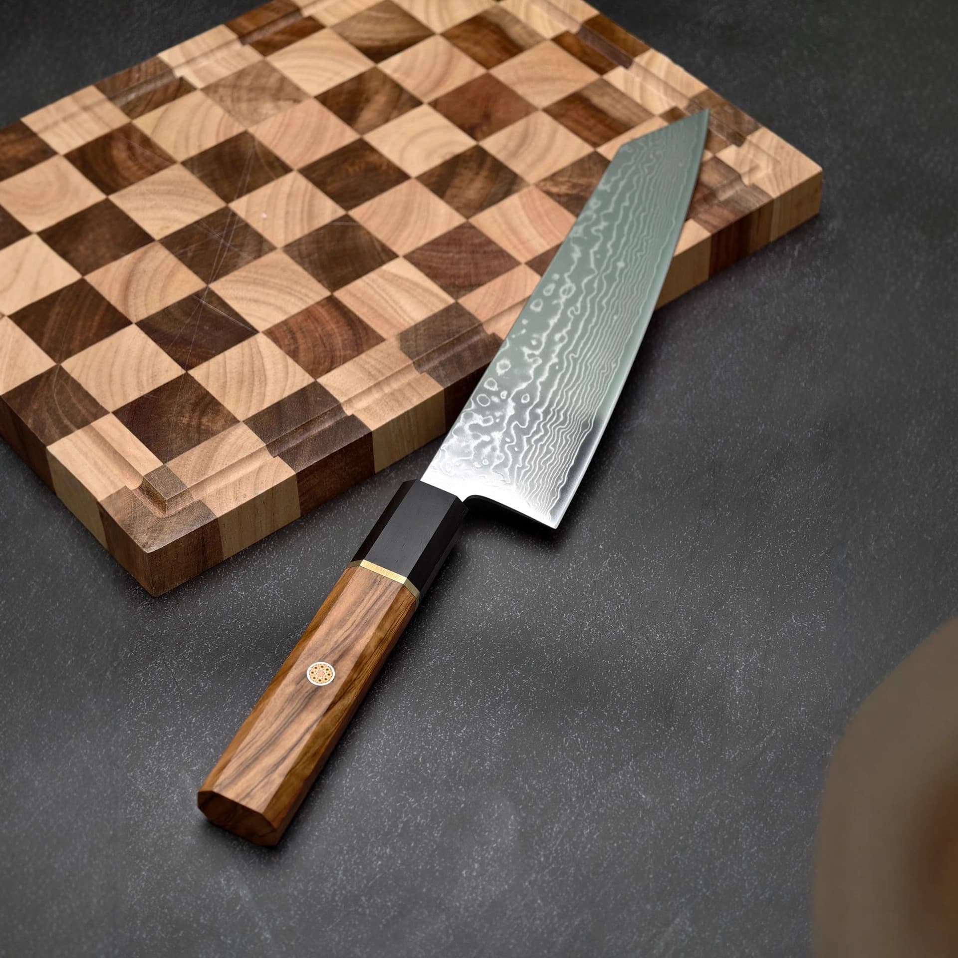 VG10 Japanese-style cutting knife, olive wood cutting knife, multi-functional meat splitting knife, household kitchen knife, sharp