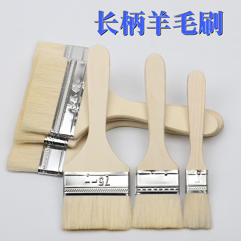 Long handle wool brush soft bristle household brush 1 inch 5 inch 8 inch water-based paint brush manufacturer wholesale multi-purpose brush