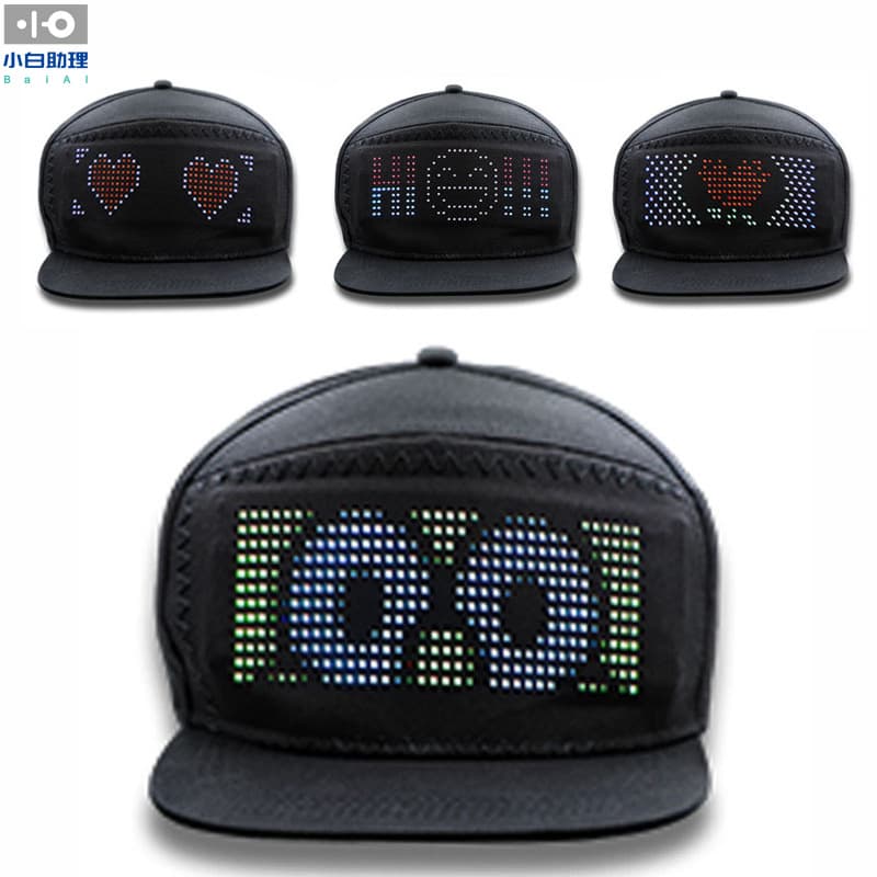 Cross-Border LED Hat LED Flexible Display Screen Editable Text Concert Hat and Christmas Holiday Hat