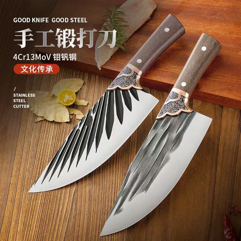 Longquan kitchen knife, household cutlery, kitchen vegetable knife, chef-specific meat slicing knife, forged bone chopping cleaver